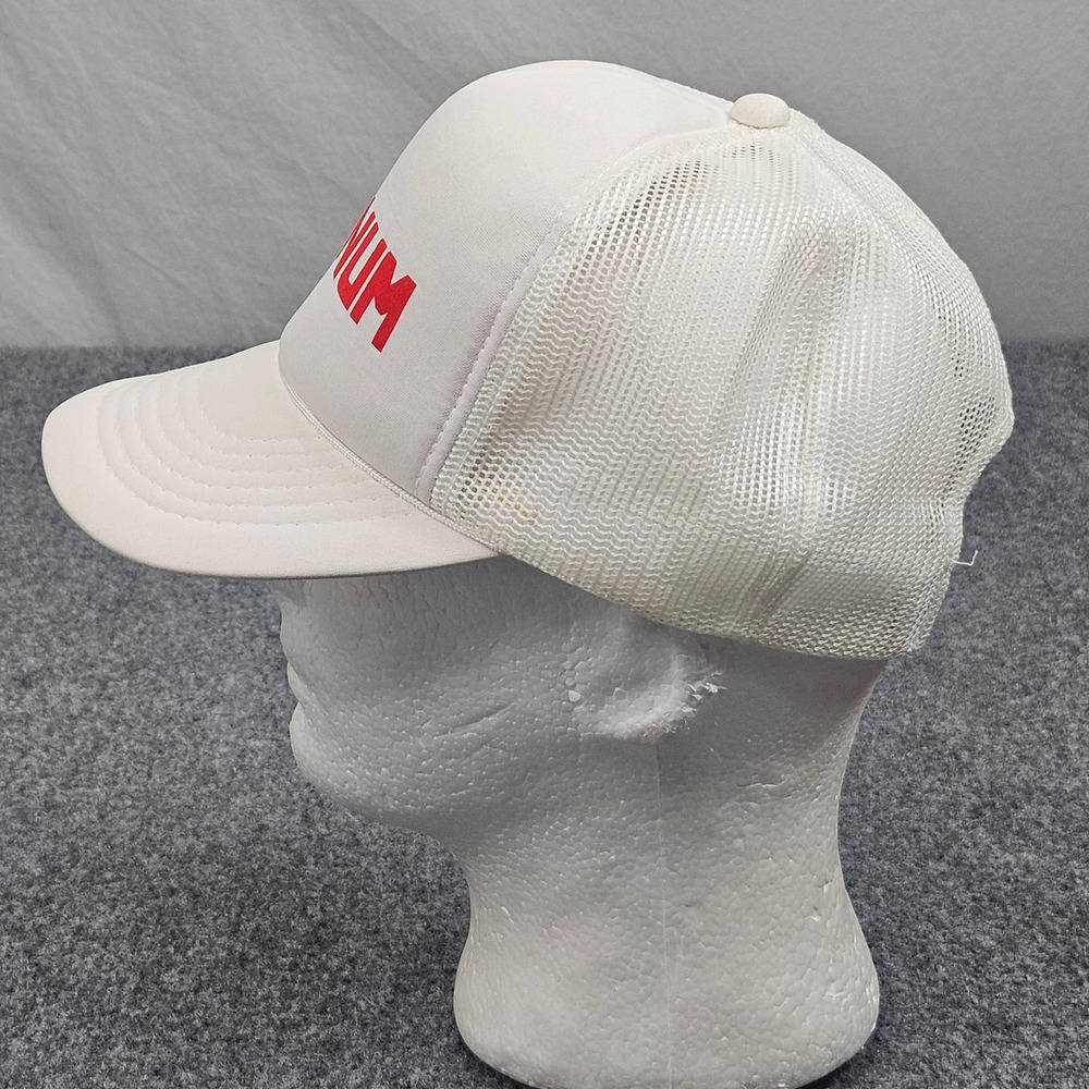 Vintage 90s Magnum‎ Trucker Hat White Red Mesh Snapback Foam Front Streetwear - Picture 2 of 6
